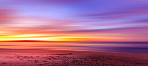 view of seashore sunset